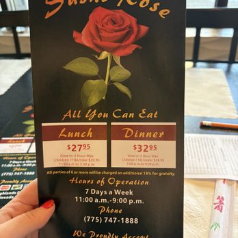Sushi Rose - Menu - Sushi Bars Near Me - Reno, Nevada Sushi Rose - Menu - Sushi Bars Near Me - Reno, Nevada