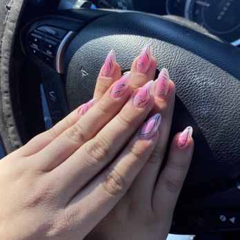 Pro Nails & Spa - Pink ombré metallic GelX - Nail Salons Near Me - Costa Mesa, California