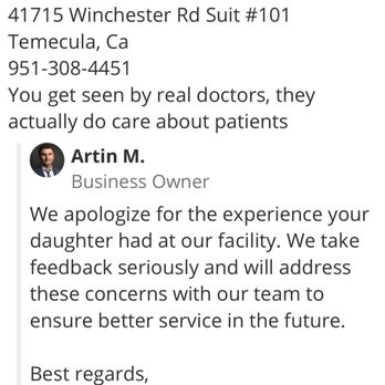 Accelerated Urgent Care - This is what the owner responded  WHAT A JOKE!!!!  THE OWNER DOSENT CARE!!! - Urgent Care Near Me - Temecula, California
