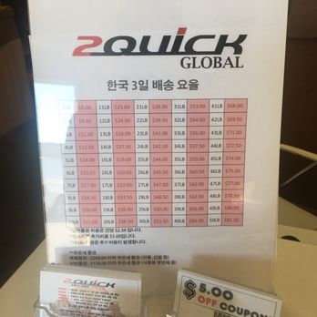 2 Quick Global - Price table. Very reasonable price!! - Shipping Centers Near Me - Buena Park, California