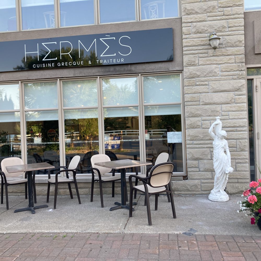 Hermes - front of resto with terrasse - Greek Near Me - Rosemère, Quebec Hermes - front of resto with terrasse - Greek Near Me - Rosemère, Quebec