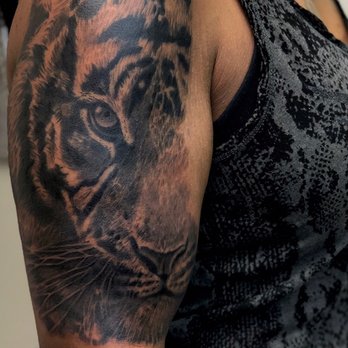 Delville Tattoo Studio - Eye of the tiger! Done in 1 session, bng tiger. - Tattoo Near Me - Princeton, Texas Delville Tattoo Studio - Eye of the tiger! Done in 1 session, bng tiger. - Tattoo Near Me - Princeton, Texas
