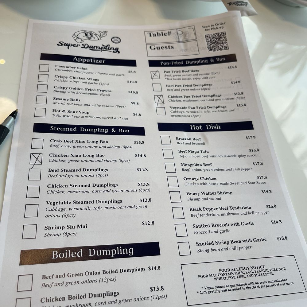Super Dumpling - Fill in Menu to place your order - Noodles Near Me - Orange, California