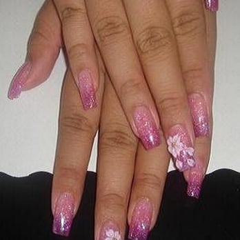 Hime Nails - new set with cherry blossoms on two nails...about...$90-ish? - Nail Salons Near Me - Tustin, California