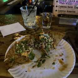 Medina's Irish Pub - Carnitas tacos. Soooo tasty. Undiscovered place. Loving this food and Cadillac. Come and enjoy!