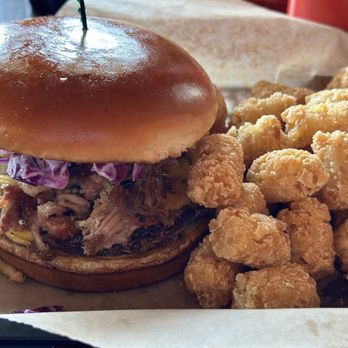Dusty’s Hideaway - The Monster - substitute the Swiss for American cheese. - Burgers Near Me - Tacoma, Washington