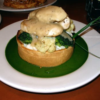 Fred 62 - Chicken pot pie nestled in a pesto sauce + served in a tart shell with organic veg + mash. - Diners Near Me - Los Angeles, California Fred 62 - Chicken pot pie nestled in a pesto sauce + served in a tart shell with organic veg + mash. - Diners Near Me - Los Angeles, California