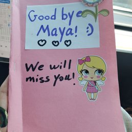 Goodbye notebook friends made for my daughter because today was her last day at Dreamland.