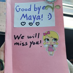 Goodbye notebook friends made for my daughter because today was her last day at Dreamland.