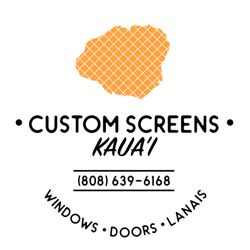 Custom Screens Kauai - Custom Screens Kauai logo (white/black/orange)