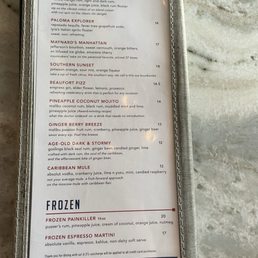 Handcrafted cocktail menu Handcrafted cocktail menu
