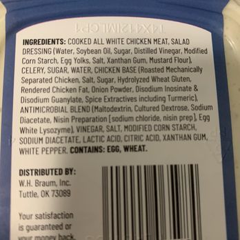Braum's Ice Cream & Dairy Stores - Chicken salad ingredients - Ice Cream & Frozen Yogurt Near Me - Denison, Texas Braum's Ice Cream & Dairy Stores - Chicken salad ingredients - Ice Cream & Frozen Yogurt Near Me - Denison, Texas