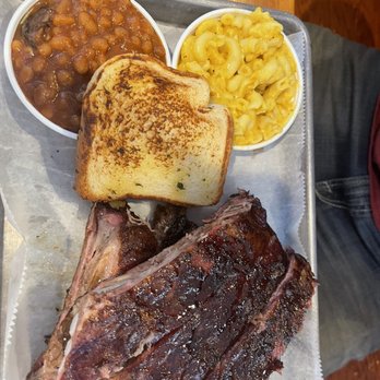 Adam's Rib - 1/2 rack of ribs with macaroni & cheese and baked beans - Barbeque Near Me - Gainesville, Florida