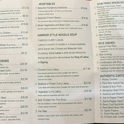 Penang Cuisine - Menu