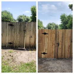 Gary Burton Fence Replacement/Repair - Before and after