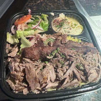 Bab Al Salam - 2 Meat entree with Kefta Entrée and Beef Shawarma Entrée - Middle Eastern Near Me - Norridge, Illinois