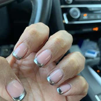 Gloss the Nail Lounge - Chrome French tips by Jackie- looks just like the pic I brought in! - Nail Salons Near Me - Jacksonville, Florida Gloss the Nail Lounge - Chrome French tips by Jackie- looks just like the pic I brought in! - Nail Salons Near Me - Jacksonville, Florida