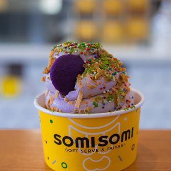 Somisomi - Ube soft serve with some fixings. 5/5 - Ice Cream & Frozen Yogurt Near Me - Irvine, California Somisomi - Ube soft serve with some fixings. 5/5 - Ice Cream & Frozen Yogurt Near Me - Irvine, California