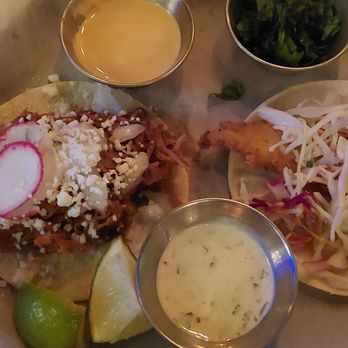 Bakersfield DET - Beef short rib taco and a fried fish taco - Tacos Near Me - Detroit, Michigan Bakersfield DET - Beef short rib taco and a fried fish taco - Tacos Near Me - Detroit, Michigan