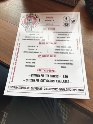 Menu photo 5 Citizen Pie Cleveland, OH