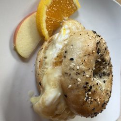 Hostel Cafe - Hostel Cafe, $10 breakfast sandwich on a bagel