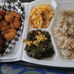 Crabcake,Shrimp,Mac and Cheese, Geens and Rice Crabcake,Shrimp,Mac and Cheese, Geens and Rice