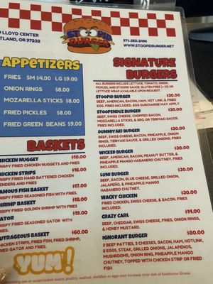 Menu photo 1 Stoopid Burger Portland, OR