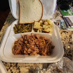 Kojak's House of Ribs - Pulled pork, green beans, parsley potatoes, corn muffin