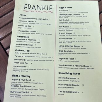 Frankie - Menu 2023 - Australian Near Me - Jersey City, New Jersey Frankie - Menu 2023 - Australian Near Me - Jersey City, New Jersey