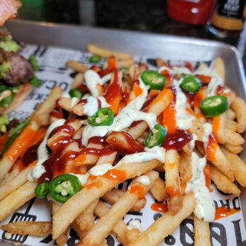 The Food Box - Crazy fries! Yes those are serrano peppers - Burgers Near Me - San Diego, California