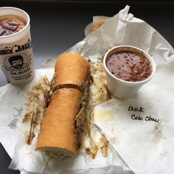 Crabby Jack's - Slow Roasted Duck with Cole Slaw Po-Poy with a side of Red Beans & Rice! - Cajun/Creole Near Me - New Orleans, Louisiana