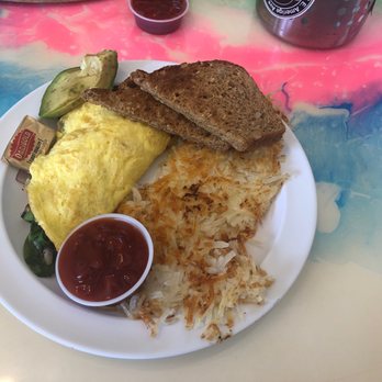Monkey Business Cafe - Veggie Omellette with Hashbrowns and Wheat Toast. - Sandwiches Near Me - Fullerton, California Monkey Business Cafe - Veggie Omellette with Hashbrowns and Wheat Toast. - Sandwiches Near Me - Fullerton, California