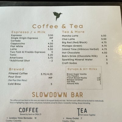Menu photo 1 Two Fold Coffee & Kitchen Tampa, FL Menu photo 1 Two Fold Coffee & Kitchen Tampa, FL