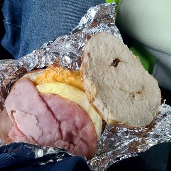 The Pretzel Shop - Ham, egg & cheese pretzel breakfast sammich - American Near Me - Pittsburgh, Pennsylvania The Pretzel Shop - Ham, egg & cheese pretzel breakfast sammich - American Near Me - Pittsburgh, Pennsylvania