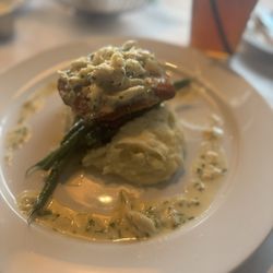 All Steak Restaurant - Red snapper with crabmeat topping