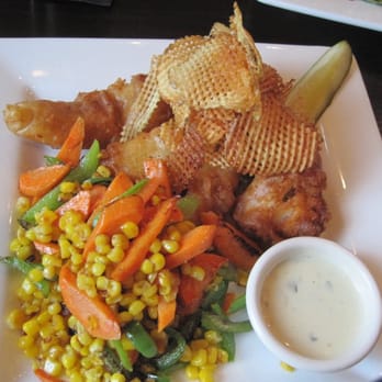 T-Box Bar & Grill - Fish 'n Chips withRoasted Vegetables - New American Near Me - Ham Lake, Minnesota T-Box Bar & Grill - Fish 'n Chips withRoasted Vegetables - New American Near Me - Ham Lake, Minnesota
