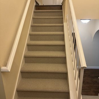 Tony's Complete Flooring - New padding & carpet on stairs. - Flooring Near Me Tony's Complete Flooring - New padding & carpet on stairs. - Flooring Near Me