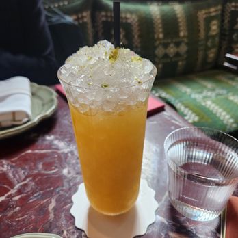 Maison Passerelle - Reine-soleil - tequila resposado infused with pistachio, mango and miso (must try!!) - French Near Me - New York, New York Maison Passerelle - Reine-soleil - tequila resposado infused with pistachio, mango and miso (must try!!) - French Near Me - New York, New York