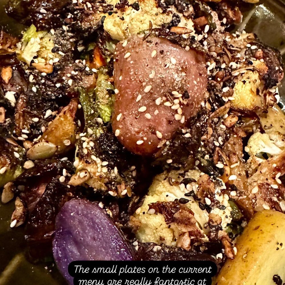 Winds Cafe - Roasted root vegetables with dhukka - American Near Me - Yellow Springs, Ohio Winds Cafe - Roasted root vegetables with dhukka - American Near Me - Yellow Springs, Ohio