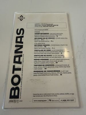 Menu photo 1 Acopio San Jose, CA