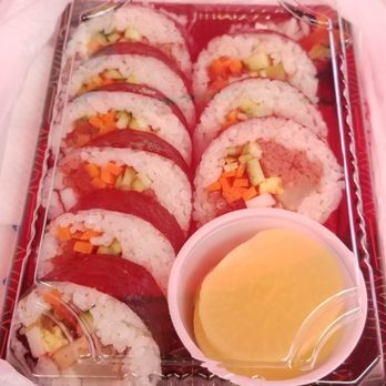Jongro Kimbap - Beef kimbap ($5.99). Comes with pickled yellow radish and soup. - Korean Near Me - La Palma, California