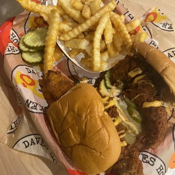 Dave's Hot Chicken - Fries hot chicken sandwhich - Chicken Shop Near Me - Gilbert, Arizona
