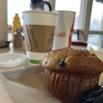 Great Basin Cafe - The blueberry muffin with butter. - Cafes Near Me - Baker, Nevada