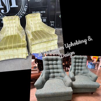 MJ's Custom Upholstery & Design - This retro antique chair needed a new fresh look! - Furniture Reupholstery Near Me - Whittier, California MJ's Custom Upholstery & Design - This retro antique chair needed a new fresh look! - Furniture Reupholstery Near Me - Whittier, California