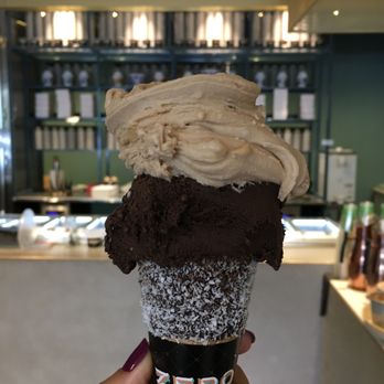Zero Gradi - peanut butter & chocolate gelato in a coconut cone! - Gelato Near Me - Brunswick East, VIC