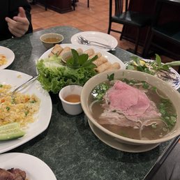 Pho and shrimp fried rice Pho and shrimp fried rice