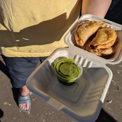 Papi's Empanadas - Empanada especial, crab with chimichurri sauce