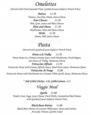 Menu photo 2 Parisco Cafe Toronto, ON Menu photo 2 Parisco Cafe Toronto, ON