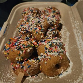 Nana Bears Mini Doughnuts - a tray of mini doughnuts with sprinkles - Food Stands Near Me - Lathrop, California