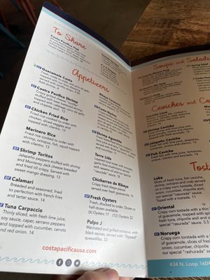Menu photo 1 Costa Pacifica San Antonio, TX